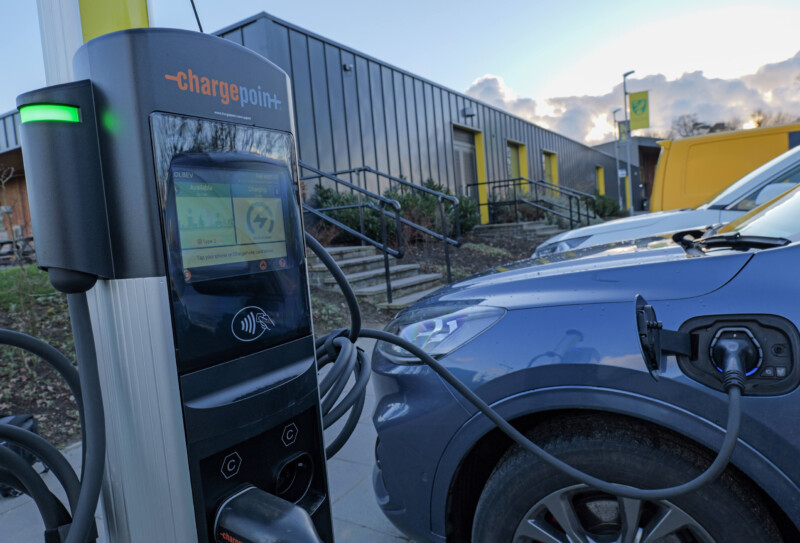 Rapid DC chargers on a commercial site