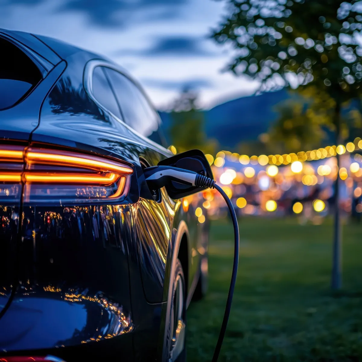 Guests using EV charging points at a visitor attraction car park