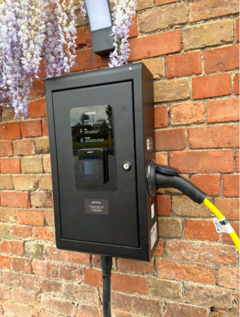 Rolec wall-mounted EV charger installed on site