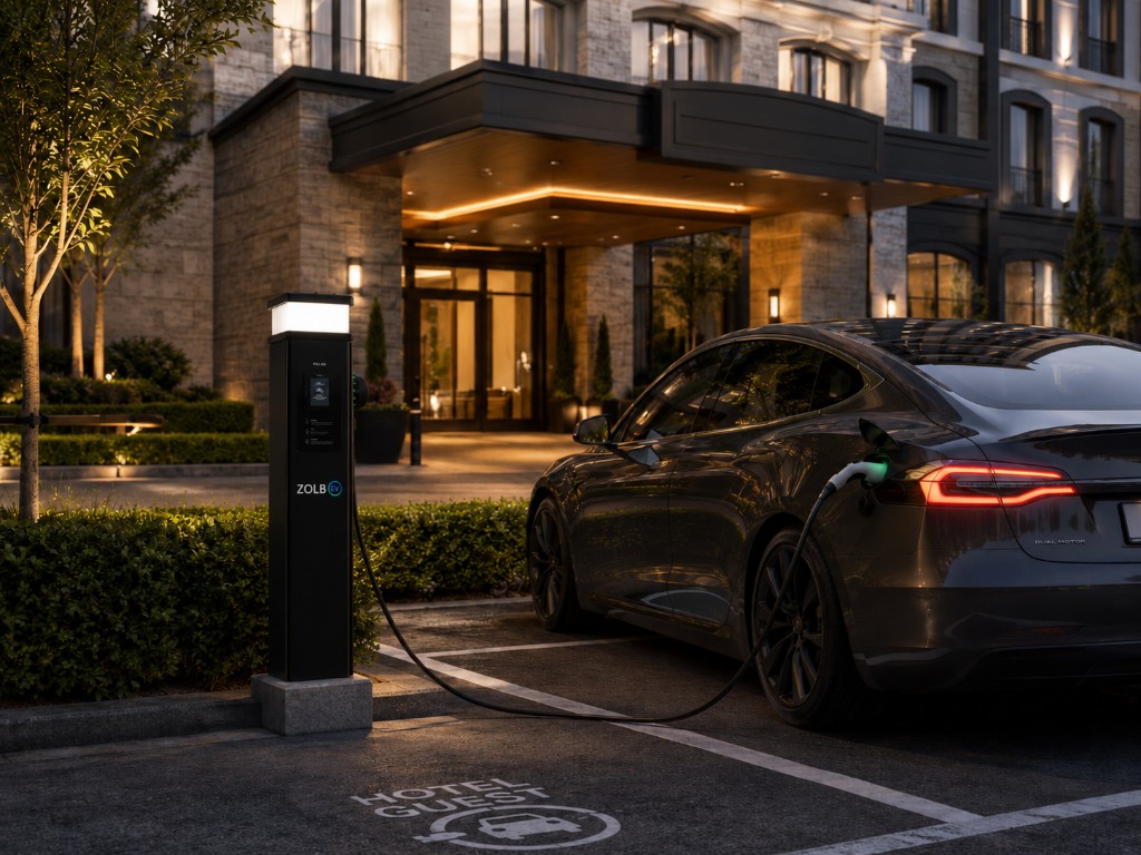 ZOLB EV charger for hotel guests at a luxury venue